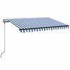 vidaXL Automatisk markis med vindsensor & LED 350x250 cm bl&aring; och vit