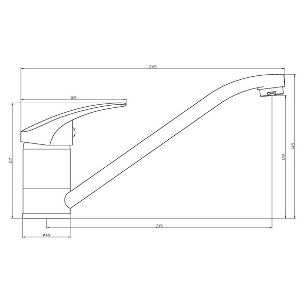 EISL K&ouml;ksblandare GRANIT svart och krom