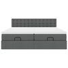 vidaXL Ottoman sängram med madrasser mörkgrå 180x200 cm tyg