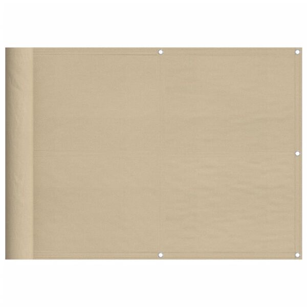 vidaXL Balkongskärm beige 75x700 cm 100% polyester oxford