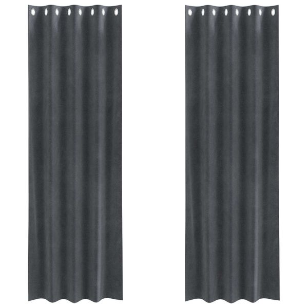 vidaXL M&ouml;rkl&auml;ggningsgardiner 2 pcs Ljusgr&aring; 140 x 260 cm Sammet