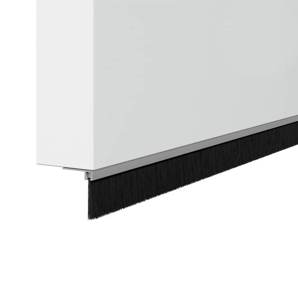 vidaXL Skruvmonterade d&ouml;rrborstt&auml;tningslister 2 pcs Silver 100 cm