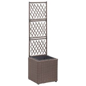 vidaXL Spalj&eacute; med 1 kruka upph&ouml;jd 30x30x107 cm konstrotting brun