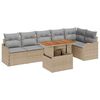 vidaXL Tr&auml;dg&aring;rdsoffset med kudde 7 pcs beige och ljusgr&aring;