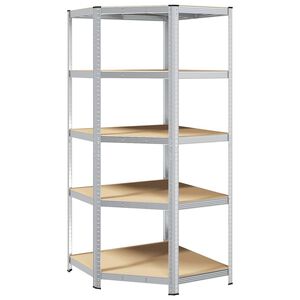 vidaXL H&ouml;rnhylla med hylla Silver 90 x 90 x 198 cm Konstruerat tr&auml;