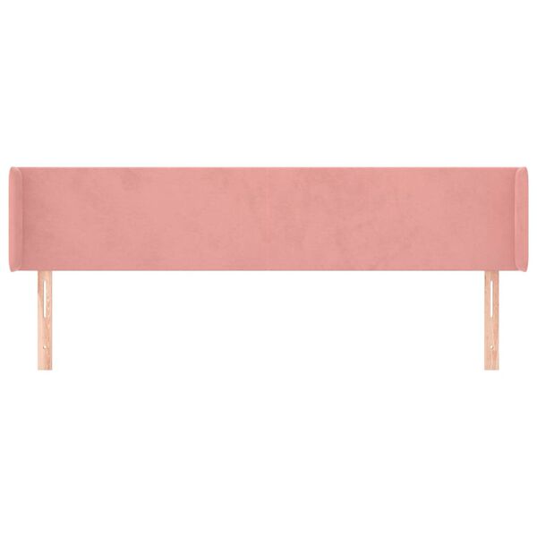 vidaXL S&auml;nggavel med kanter rosa 203x16x78/88 cm sammet