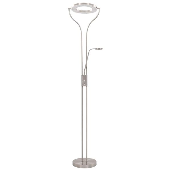 vidaXL Golvlampa 18 W silver 180 cm dimbar