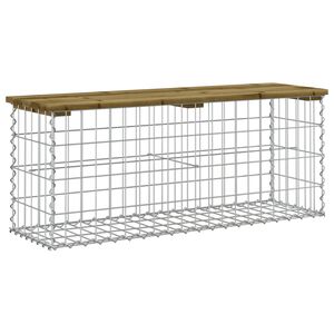 vidaXL Tr&auml;dg&aring;rdsb&auml;nk gabion-design 103x31,5x42 cm impregnerad furu
