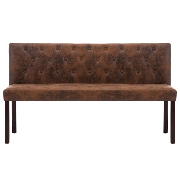 vidaXL B&auml;nk 148,5 cm konstmocka brun