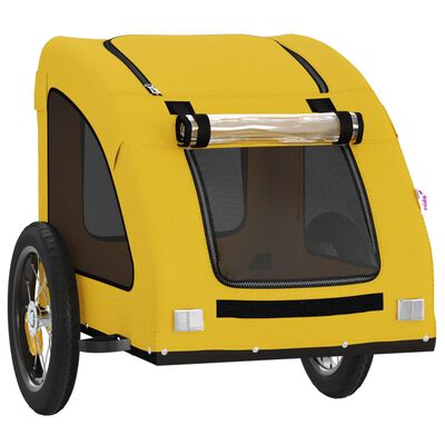 vidaXL Cykelvagn för djur gul oxfordtyg och järn