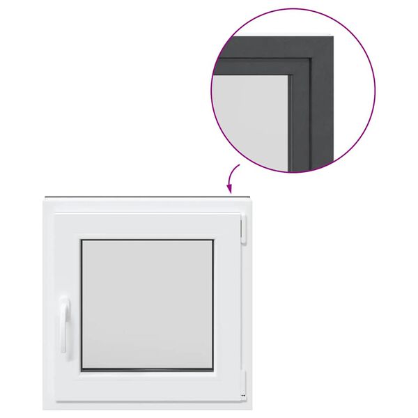 vidaXL Källarfönster "RISOR" 50x50 cm Tilt- och vridfönster DIN höger antracit