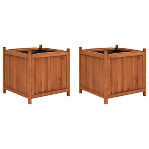vidaXL Odlingsl&aring;dor upph&ouml;jda 2 st 50x50x50 cm grantr&auml;