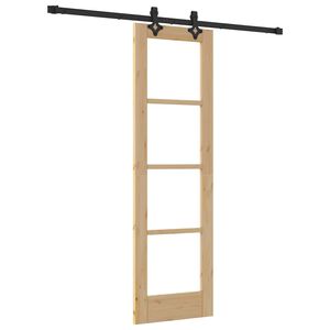 vidaXL Skjutd&ouml;rr ORKDAL Naturlig och svart 61 x 198,5 cm