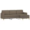 vidaXL 3-sitssoffa med fotpall Taupe 210 cm tyg