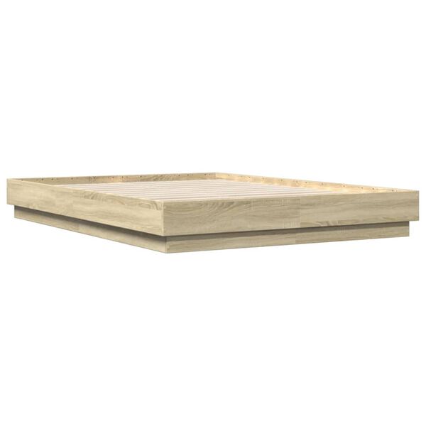 vidaXL Sängram sonoma-ek 150x200 cm konstruerad trä