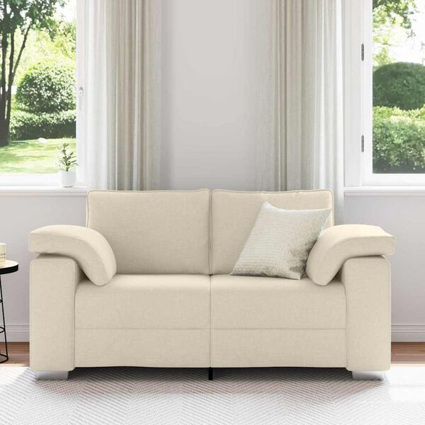 vidaXL Soffa Beige 160 x 77 x 82 cm Linnenblandad tyg