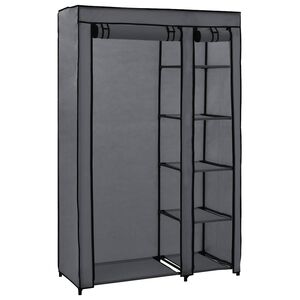 vidaXL Resegarderob gr&aring; 110x45x175 cm tyg