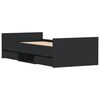 vidaXL Sängram med huvudgavel och fotgavel svart 90x190 cm