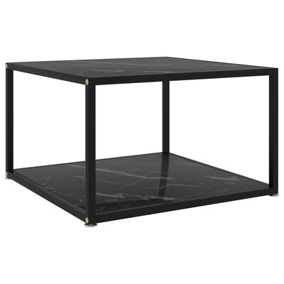 vidaXL Soffbord svart 60x60x35 cm härdat glas