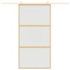 vidaXL Skjutd&ouml;rr guld 102,5x205 cm frostat ESG-glas och aluminium