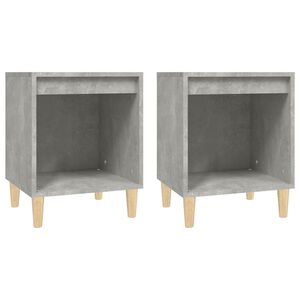 vidaXL S&auml;ngbord 2 st betonggr&aring; 40x35x50 cm