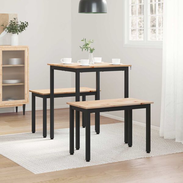 vidaXL Matbord Naturfärg 70 x 70 x 75 cm Massiv furu