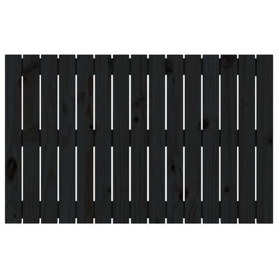 vidaXL Väggmonterad huvudgavel svart 95,5x3x60 cm massiv furu
