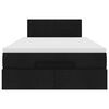 vidaXL Ottomansk s&auml;ng med madrass och LED-lampor svart 120x190 cm tyg