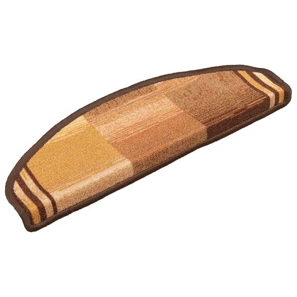 vidaXL Trappstegsmattor sj&auml;lvh&auml;ftande 5 st 65x21x4 cm brun
