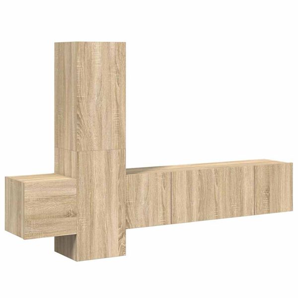 vidaXL TV-skåp 5 delar sonoma-ek konstruerat trä