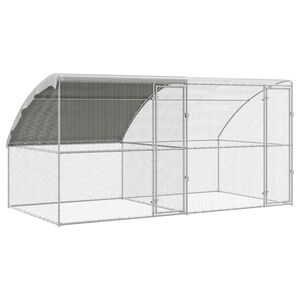 vidaXL H&ouml;nshus 2 st Silver 400 x 200 x 200 cm St&aring;l och PE