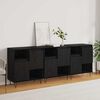 vidaXL Sideboard 3 pcs Svart Ek 60 x 35 x 70 cm