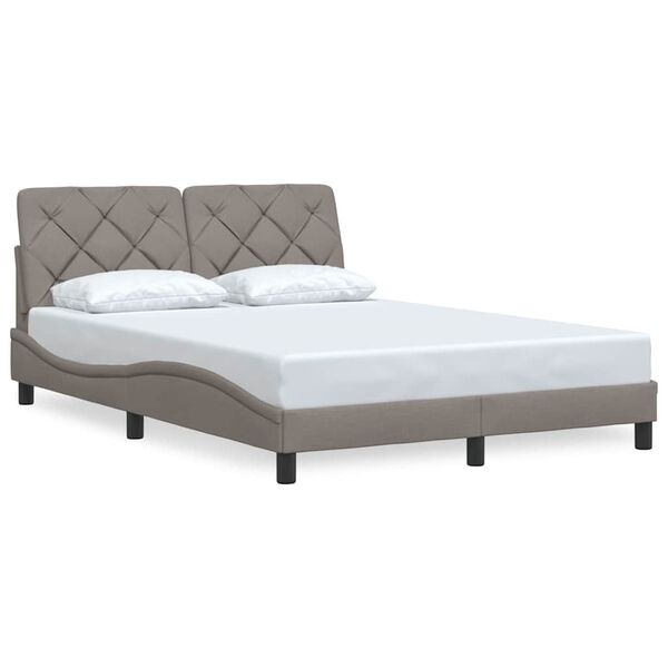 vidaXL Bed Frame without Mattress Taupe 140x200 cm Fabric