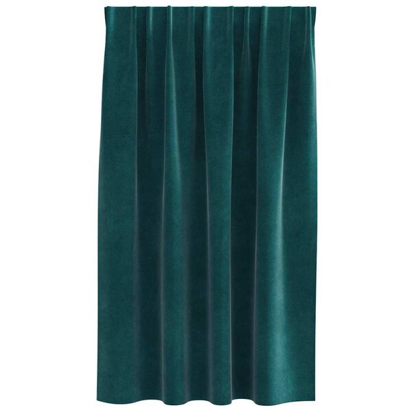 vidaXL Gardiner med gardiner 2 pcs M&ouml;rkgr&ouml;n 140 x 140 cm Sammet