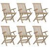 vidaXL Hopf&auml;llbara tr&auml;dg&aring;rdsstolar 6 st gr&aring; 56x61x89 cm massiv teak