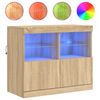 vidaXL Sk&auml;nk med LED-belysning sonoma-ek 81x37x67 cm