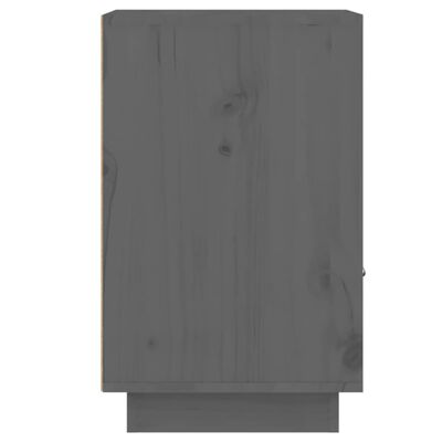 vidaXL Sängbord grå 40x34x55 cm massiv furu