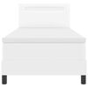 vidaXL B&auml;ddfj&auml;der med madrass Vit 90 x 200 cm Konstl&auml;der