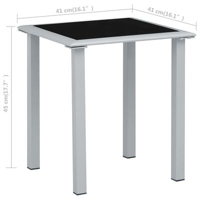vidaXL Solsängar 2 st med bord aluminium gräddvit