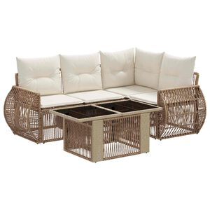 vidaXL Tr&auml;dg&aring;rdsoffset 5 st Beige och kr&auml;mvit konstrotting