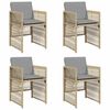 vidaXL Tr&auml;dg&aring;rdsstolar med dynor 4 st blandad beige konstrotting