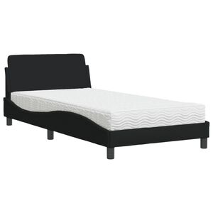 vidaXL Bed with Mattress "Dover" Black 100x200 cm Fabric