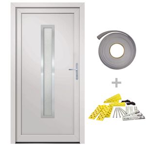 vidaXL Ytterd&ouml;rr vit 98x190 cm PVC