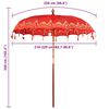 vidaXL Balinesisk Parasol R&ouml;d 215 x 215 x 260 cm Bomull