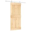vidaXL Skjutd&ouml;rr Naturlig och vit 90 x 210 cm Massiv furutr&auml;d&ouml;rr