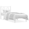 vidaXL S&auml;ngram utan madrass med huvudgavel metall vit 75x190 cm