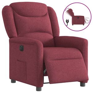 vidaXL Elektrisk reclinerf&aring;t&ouml;lj vinr&ouml;d tyg