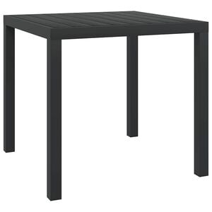 vidaXL Tr&auml;dg&aring;rdsbord svart 80x80x74 cm aluminium och WPC