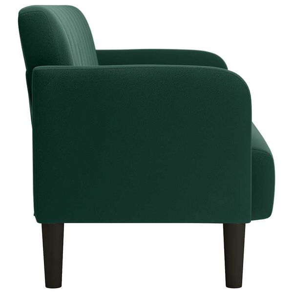 vidaXL Loveseat soffa m&ouml;rkgr&ouml;n 109 cm sammet