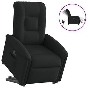 vidaXL Elektrisk reclinerf&aring;t&ouml;lj med uppresningshj&auml;lp svart tyg
